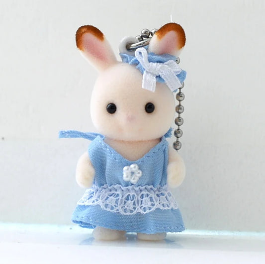 Calico Critters Bluebell Chocolate Rabbit Baby Keychain