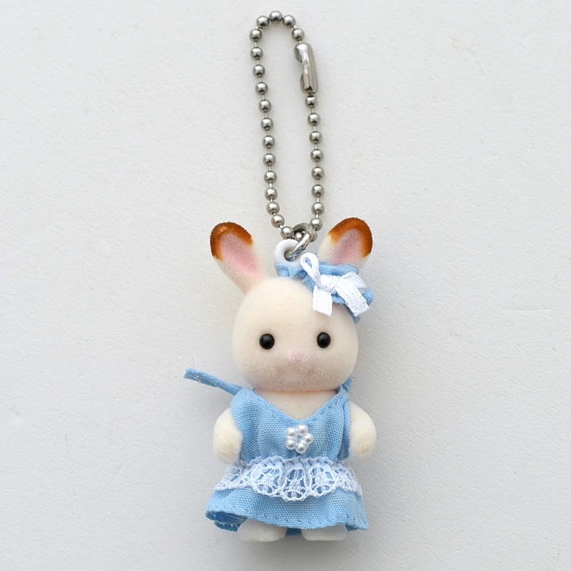 Calico Critters Bluebell Chocolate Rabbit Baby Keychain