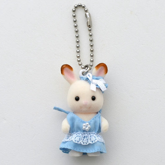 Calico Critters Bluebell Chocolate Rabbit Baby Keychain