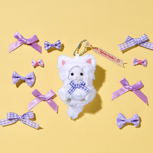 Persian Cat Girl in Cat Costume Keychain Sylvanian Families - Japan Import -