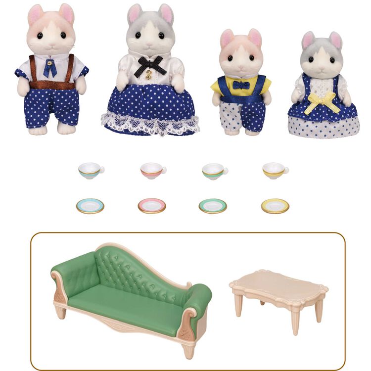 Sylvanian Families Curled Ear Cat Family Elegant Set - Japan Exclusive