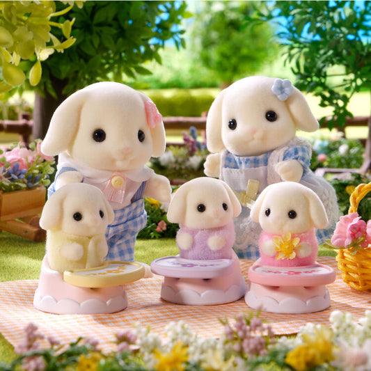 Sylvanian Families Flora Rabbit Triplets Baby Chair Set - Japan Exclusive