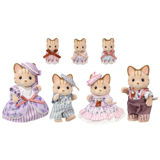 Sylvanian Families Striped Cat Family Elegant Set - Japan Exclusive