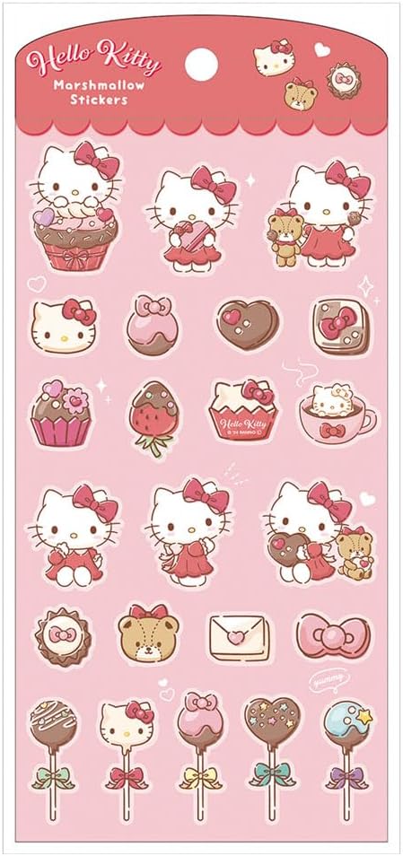 Sanrio Hello Kitty Marshmallow Stickers - Japan Import
