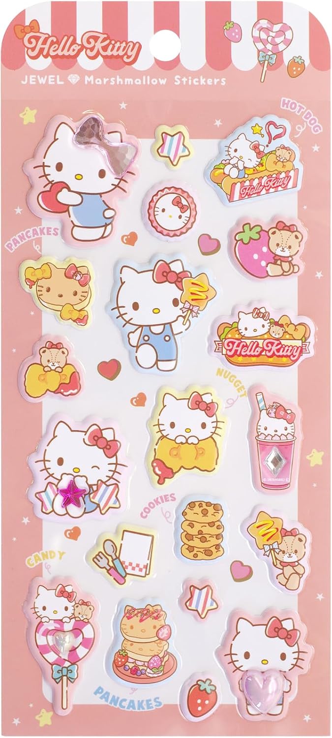 Sanrio Hello Kitty Jewel Marshmallow Stickers - Japan Import